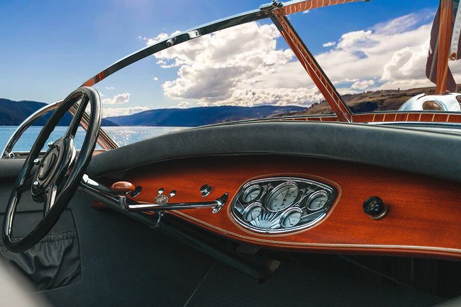 Dodge Dash classic boat interior sold by Absolute Classics vintage boat dealer in Kelowna
