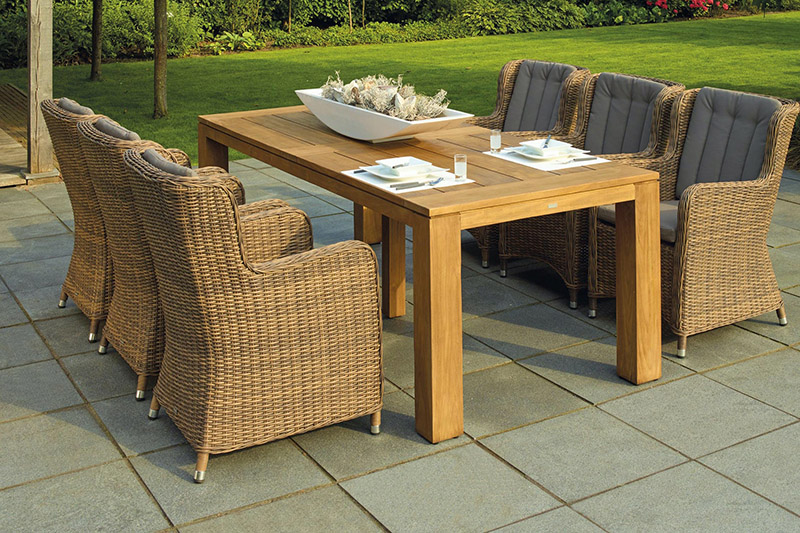 Patio dining set showing a table with chairs